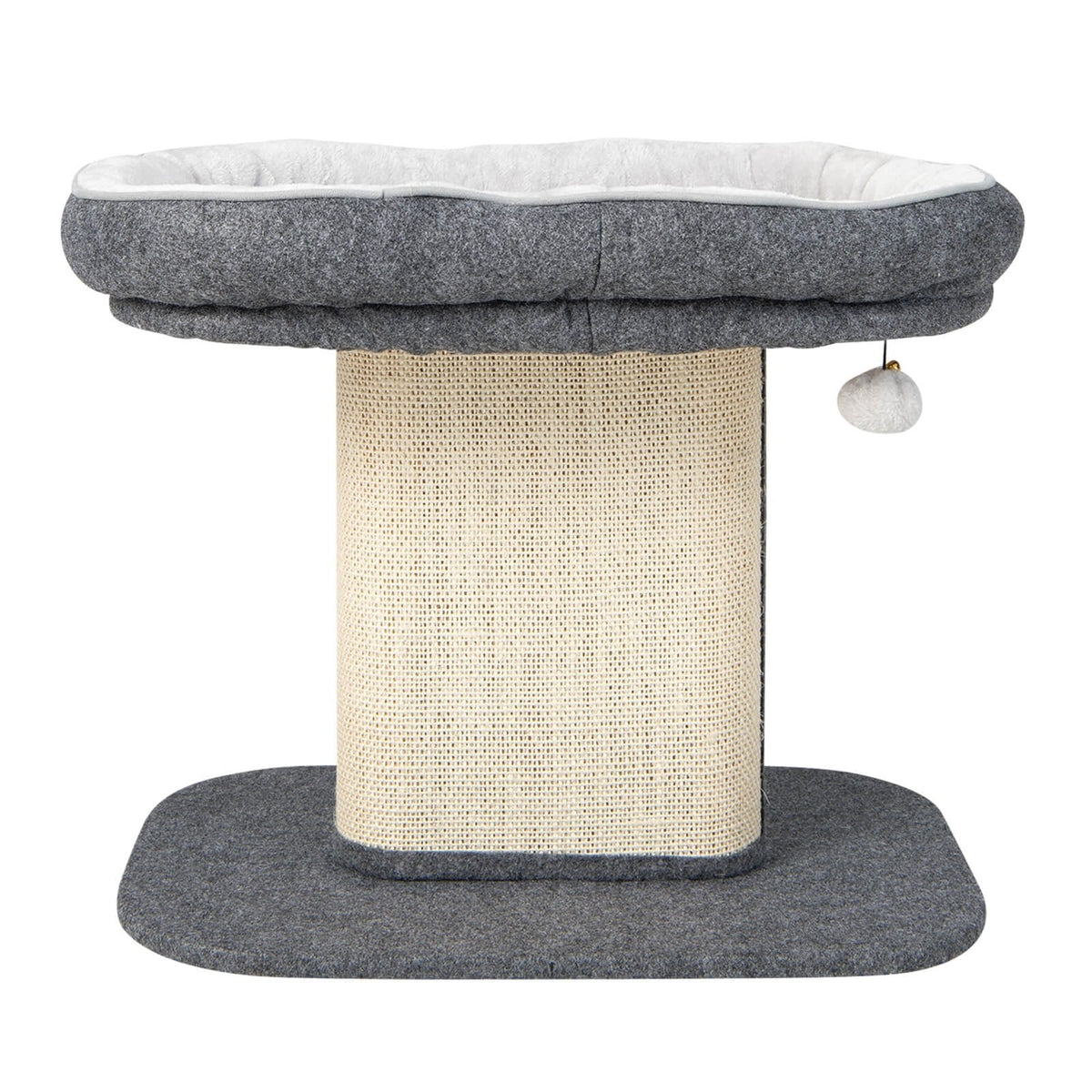 Grey Cat Perch 19.5 Inches with a Removable Mat and a Wide Sisal Panel