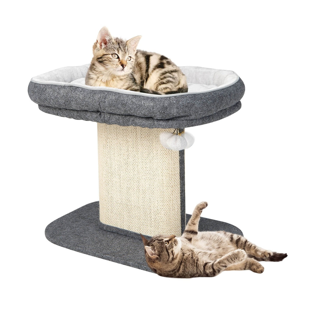 Grey Cat Perch 19.5 Inches with a Removable Mat and a Wide Sisal Panel