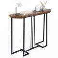 Modern Console Table Narrow Entryway Table with Metal Legs-Rustic Brown