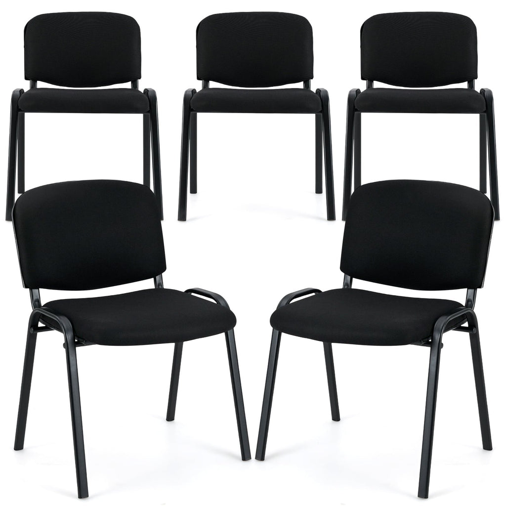 Office Chair with Metal Frame and Padded Cushions for Conference Room-Set of 5
