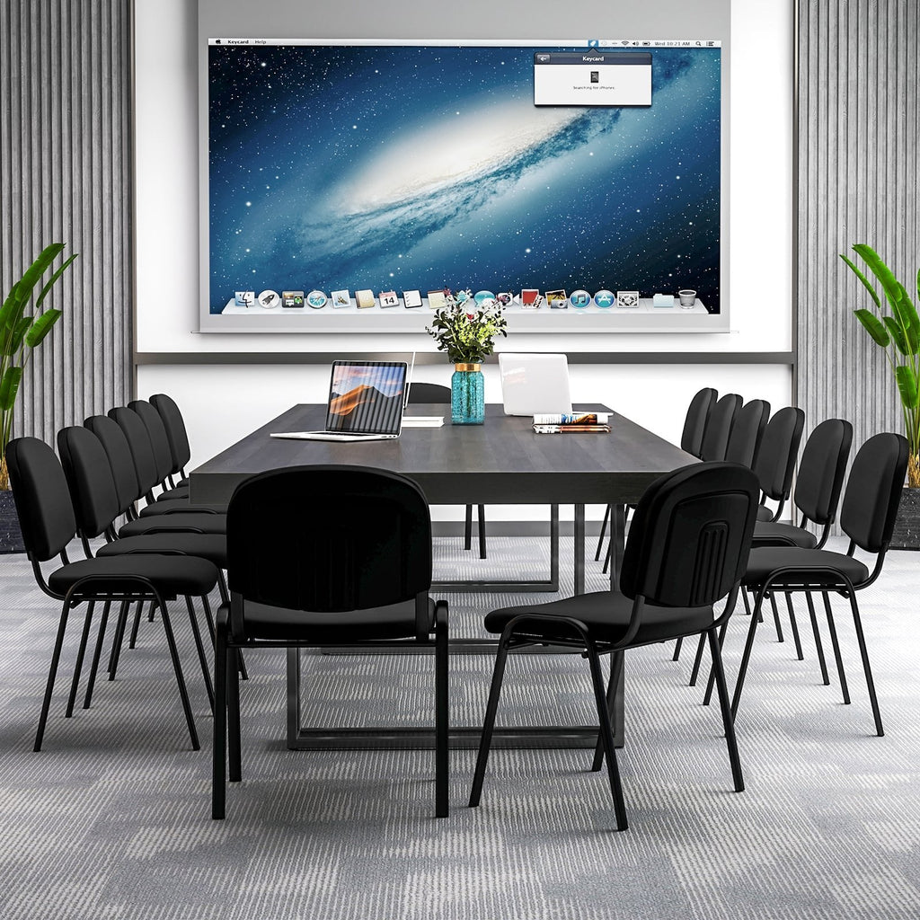 Office Chair with Metal Frame and Padded Cushions for Conference Room-Set of 5