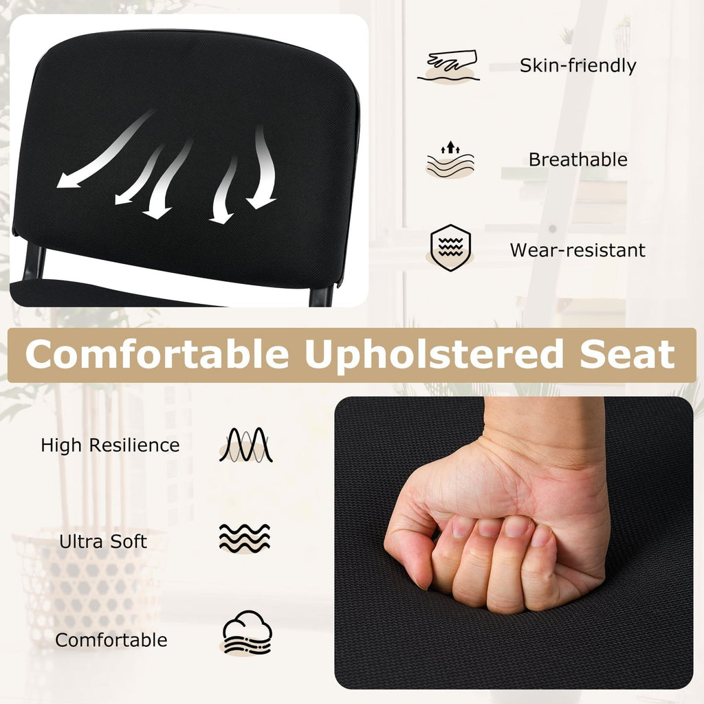 Office Chair with Metal Frame and Padded Cushions for Conference Room-Set of 5