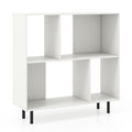 Open Shelf Bookcase with 4 Compartments-White