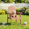 Outdoor Adirondack Chair with High Backrest and Wide Armrests for Deck Poolside-Brown