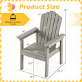 Outdoor Adirondack Chair with High Backrest and Wide Armrests for Deck Poolside-Silver