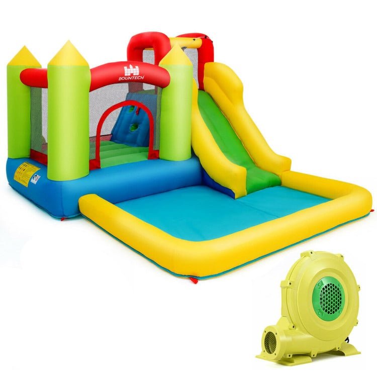 Castle Inflatable Bouncer with Water Slide, Splash Pool and 480W Blower