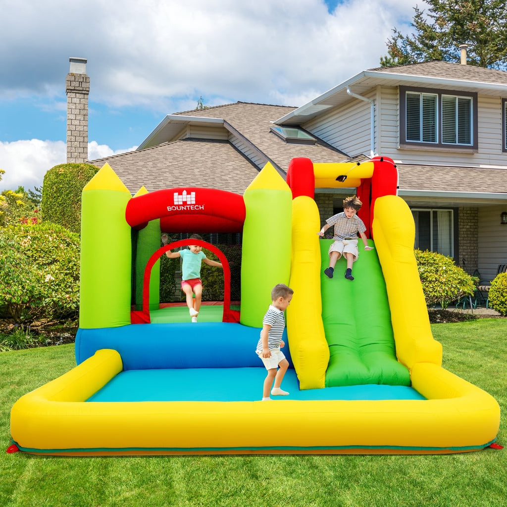 Castle Inflatable Bouncer with Water Slide, Splash Pool and 480W Blower