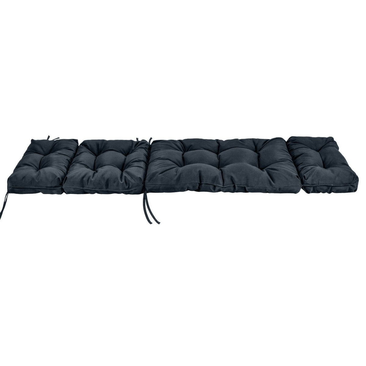 Outdoor Lounge Chaise Cushion with String Ties for Garden Poolside-Gray