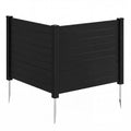 Outdoor PVC Privacy Screens Fence Panels with 20 Inch Long Stakes-Black