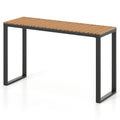 Outdoor Rectangle Console Table with Long-Lasting Acacia Wood Tabletop