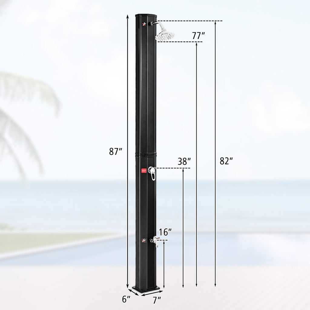 Outdoor Solar Heating 7.2 Ft Adjustable Shower Head