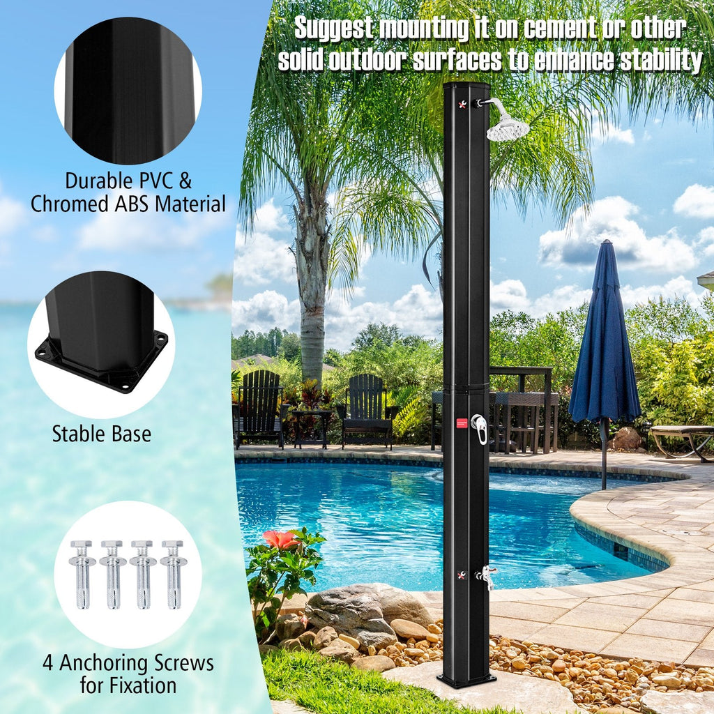 Outdoor Solar Heating 7.2 Ft Adjustable Shower Head