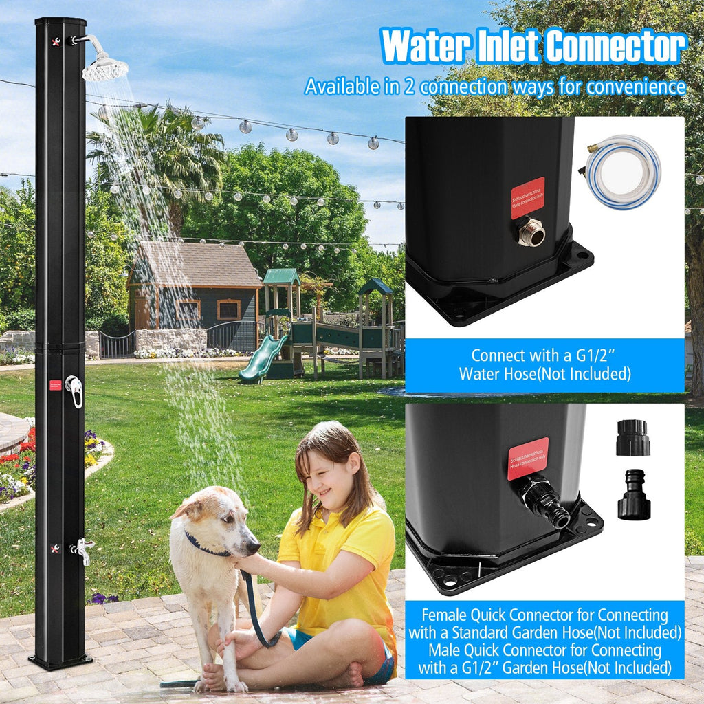 Outdoor Solar Heating 7.2 Ft Adjustable Shower Head