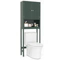 Over The Toilet Storage Cabinet with Fluted Doors-Green