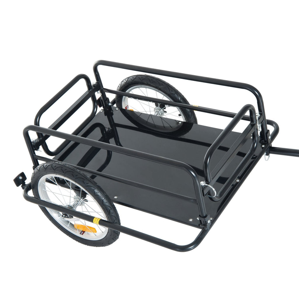 Folding Bicycle Cargo Trailer Wagon Utility Bike Cart Carrier Garden Patio Tool New