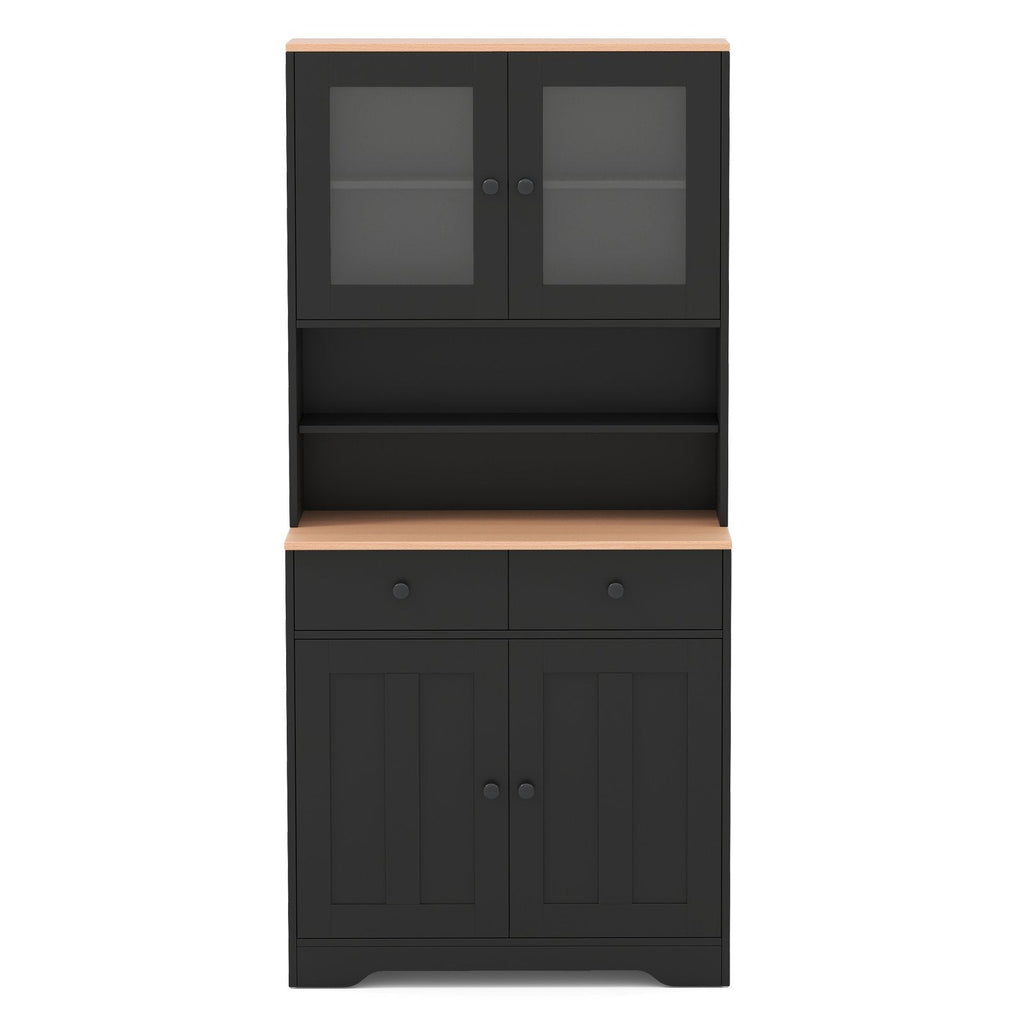 Pantry Cabinet with 2 Removable Shelves-Black