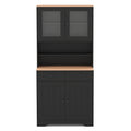 Pantry Cabinet with 2 Removable Shelves-Black