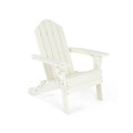 Foldable Weather Resistant Patio Chair with Built-in Cup Holder-White