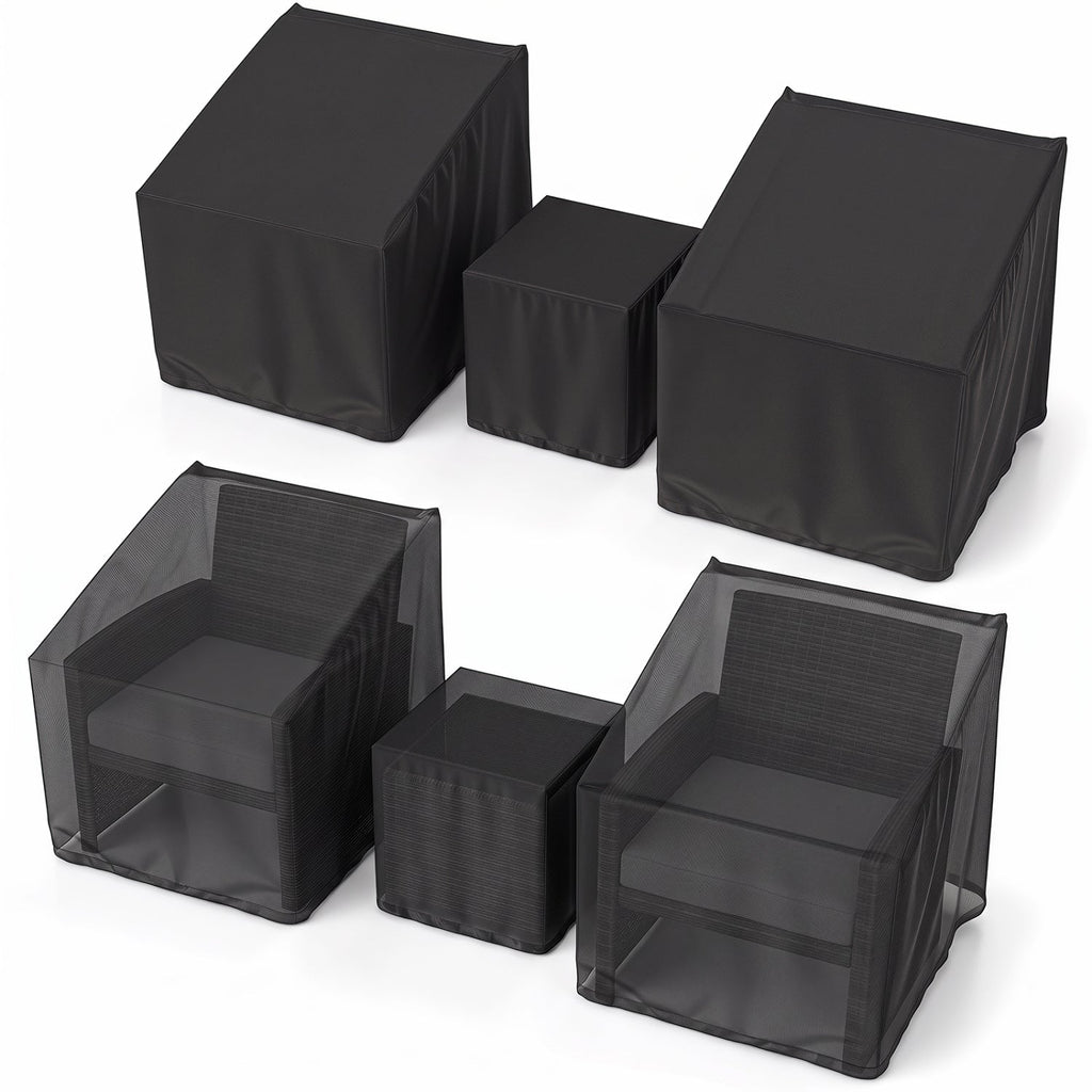 Patio Furniture Covers Waterproof Outdoor Conversation Covers for 3 Pieces Bistro Set-Black