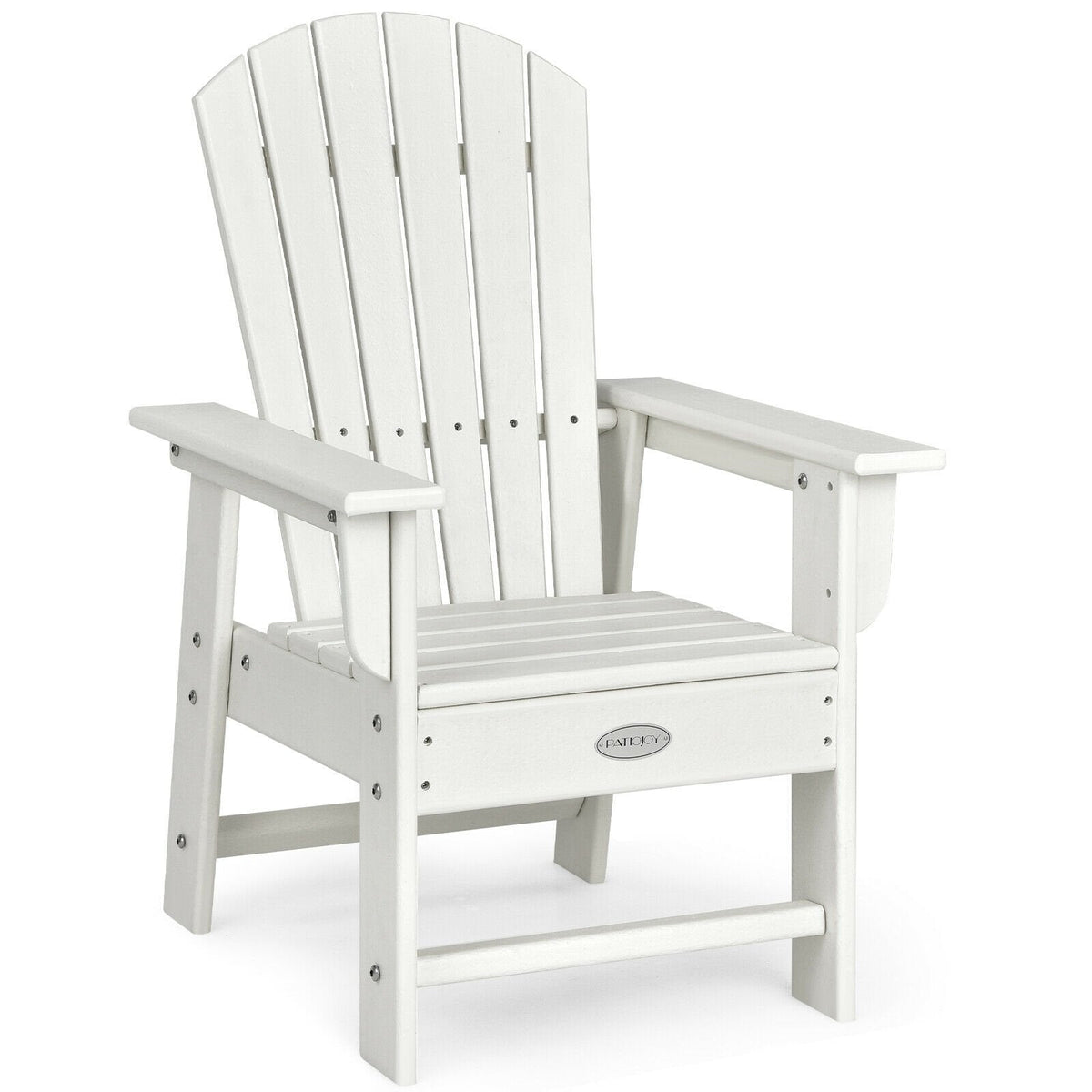 Patio Kids' Adirondack Chair with Ergonomic Backrest-White