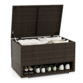 PE Rattan Storage Bin with Waterproof Liner for Patio Cushions