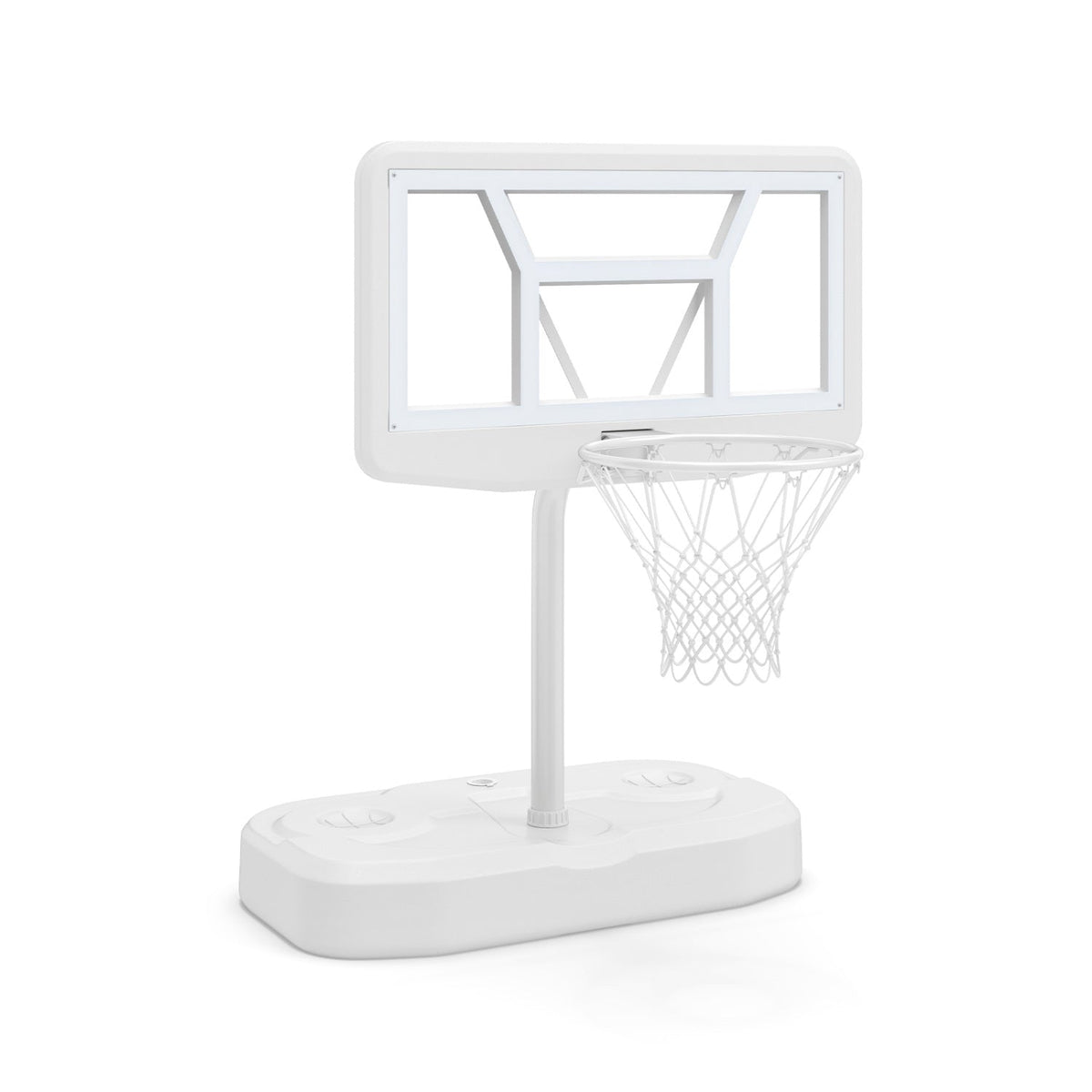 Pool Basketball Hoop Set with 2 Balls and Pump for Water Games-White