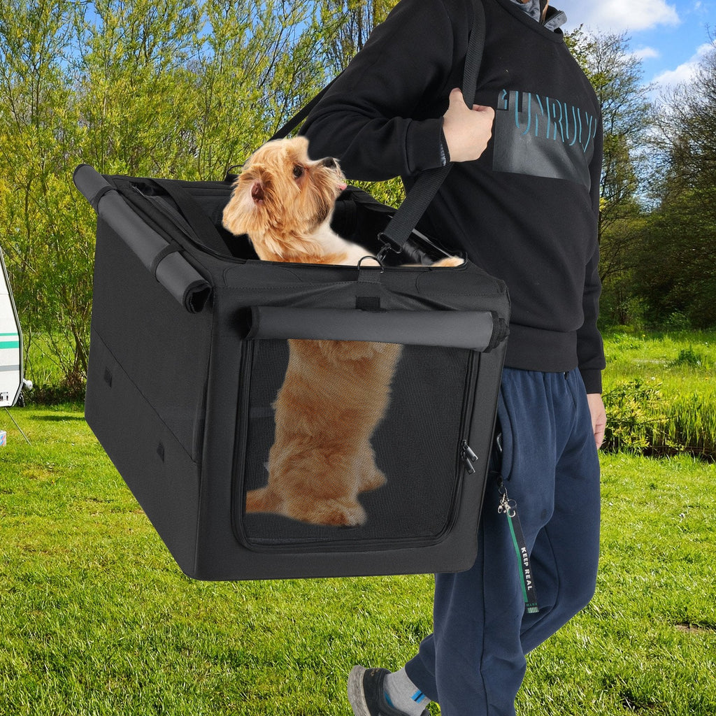 Portable Foldable Pet Carrying Bag with 2 Openings and Comfy Cushion-M