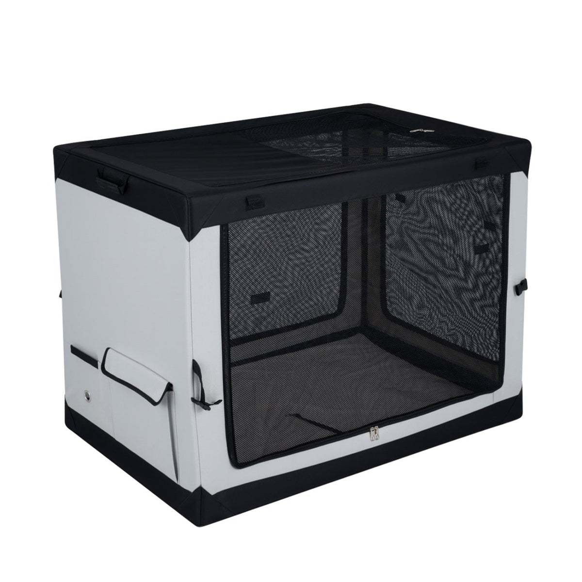 Portable Collapsible Soft Dog Crate for Dogs with 4 Mesh Doors Removable Mat and Storage Pocket-XL
