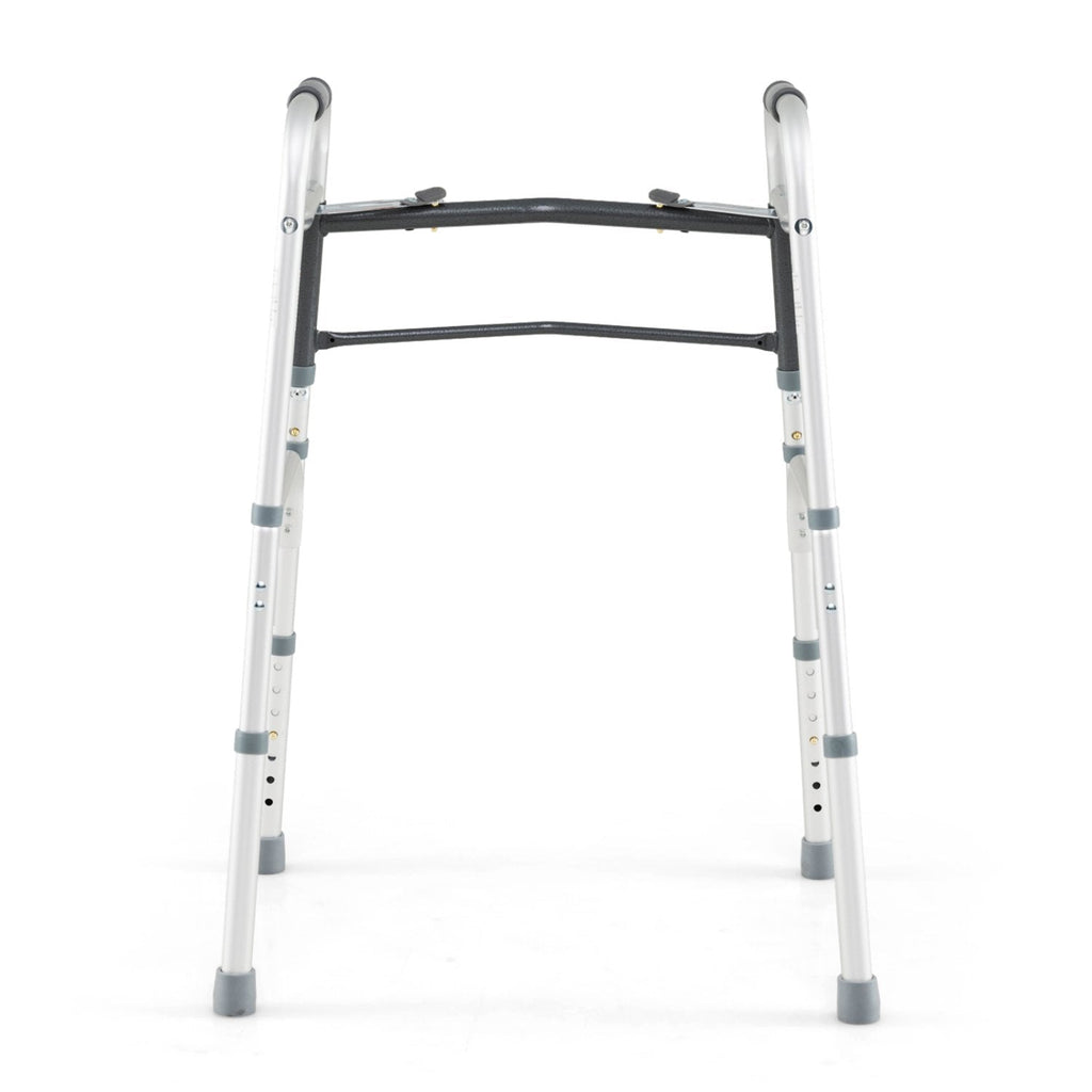 2-Button Folding Walker Lightweight with 7-Level Adjustable Height