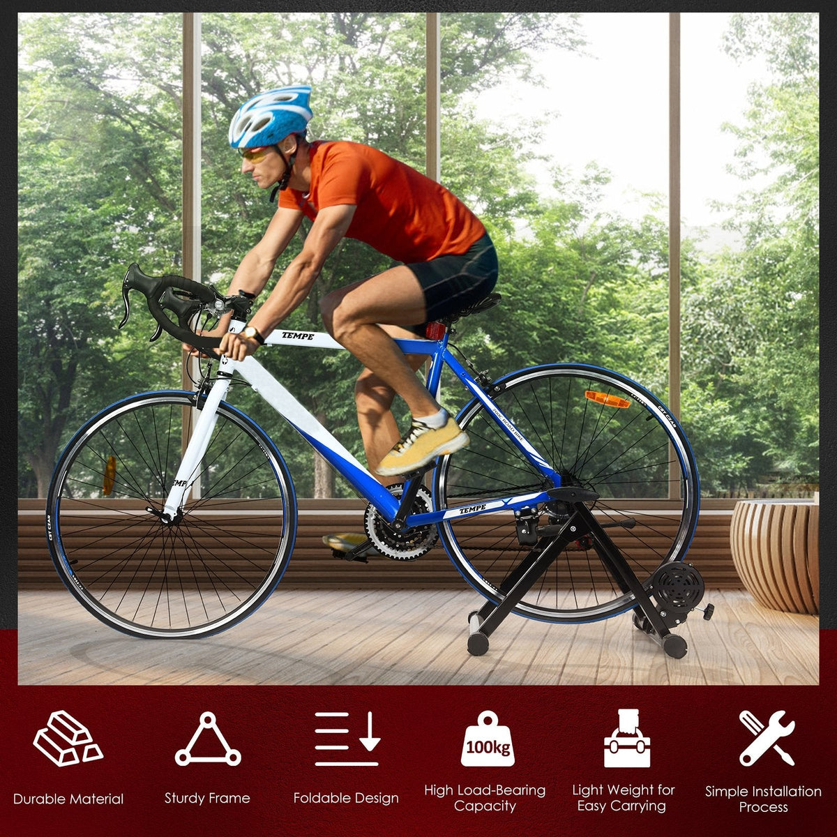 Portable Folding Steel Bicycle Indoor Exercise Training Stand