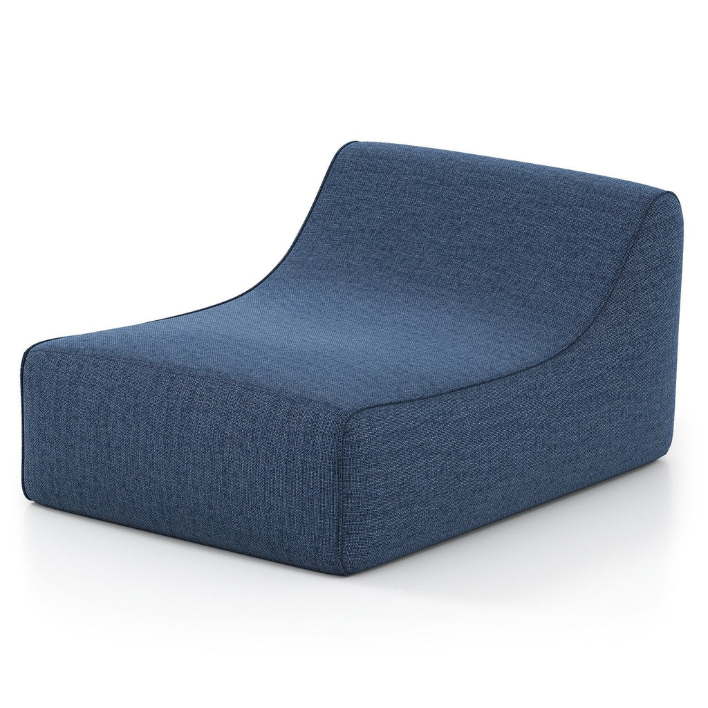 Portable L-Shaped Inflatable Lazy Sofa with Detachable Cover-Blue