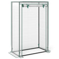 Portable Mini Greenhouse with Roll-Up Zippered Door-White