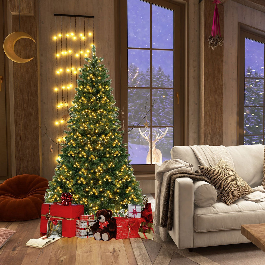 6 FT Pre-Lit Hinged Christmas Tree with 821 PVC Branch Tips and 560 Warm White LEDs