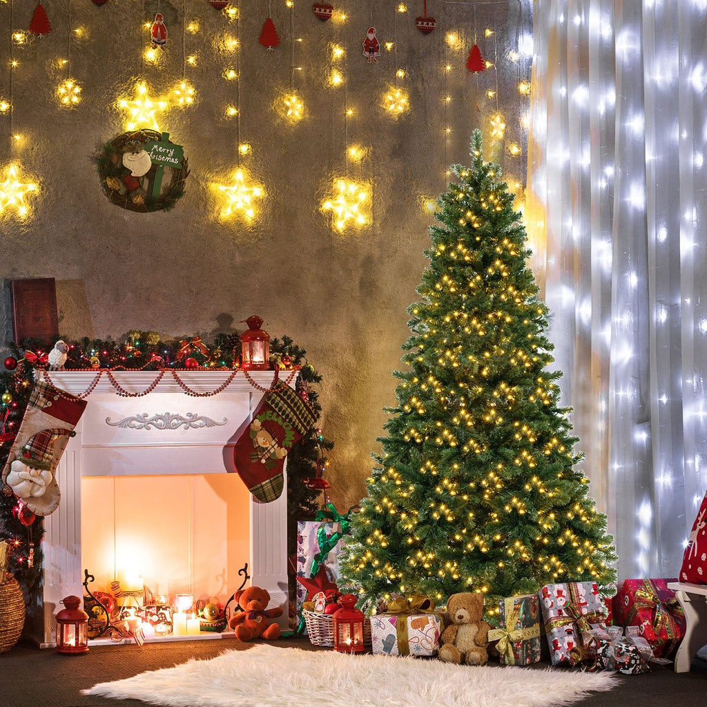 6 FT Pre-Lit Hinged Christmas Tree with 821 PVC Branch Tips and 560 Warm White LEDs