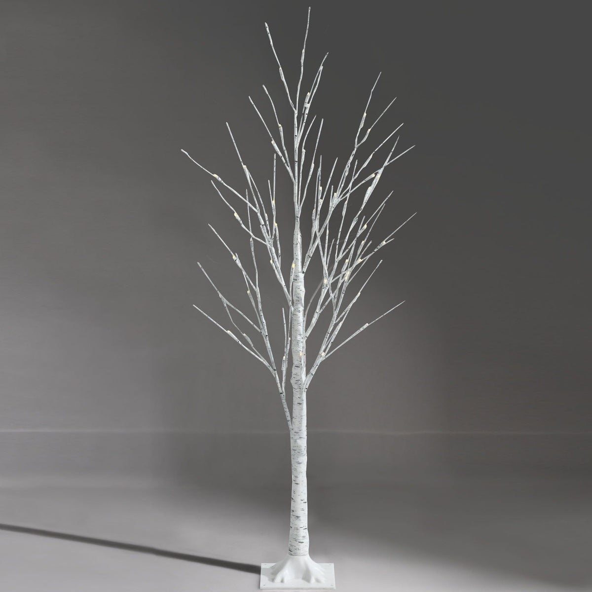 4 FT Pre-Lit White Birch Twig Tree with 48 Warm White LEDs, Bendable Branches