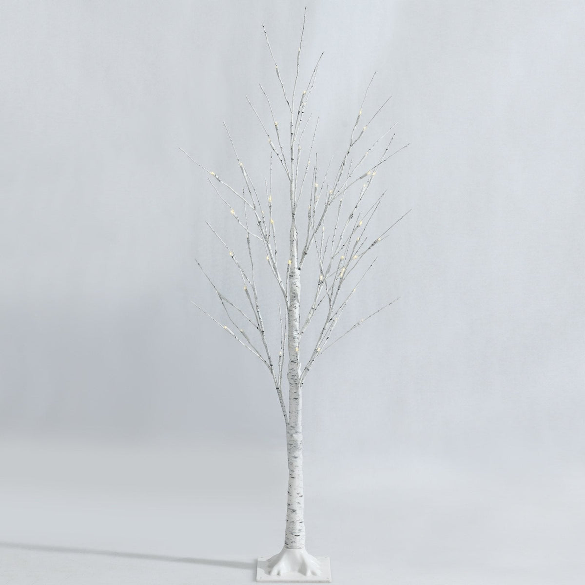 4 FT Pre-Lit White Birch Twig Tree with 48 Warm White LEDs, Bendable Branches
