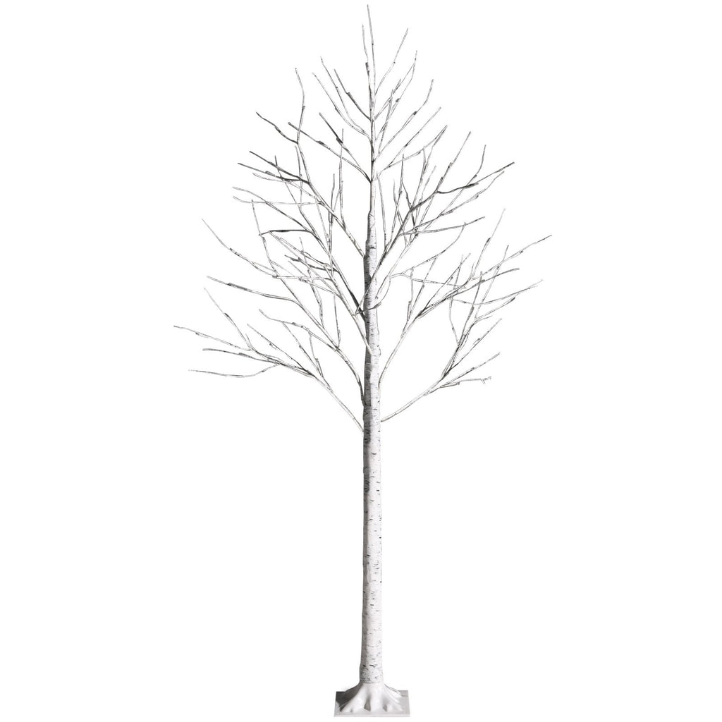 6 FT Pre-Lit White Birch Twig Tree with 96 Warm White LEDs, Bendable Branches