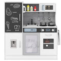 Pretend Play Kitchen with Utensils for Kids Aged 3+-Silver