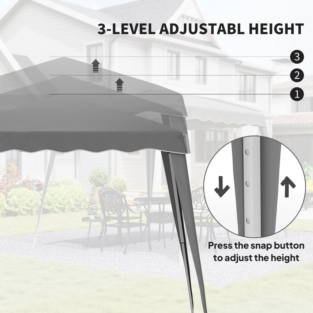 8' x 8' Pop Up Canopy, Outdoor Foldable Tent, Portable Canopy Tent with Carrying Bag for Camping, Party, Picnic, Blue
