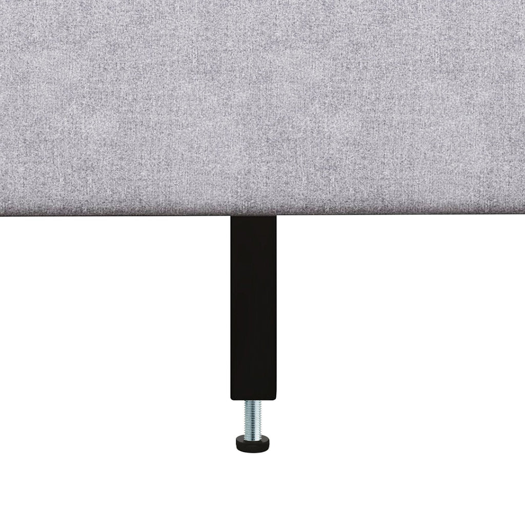 Queen Linen Platform Bed with Curved Button Tufted Headboard and 12 Slats