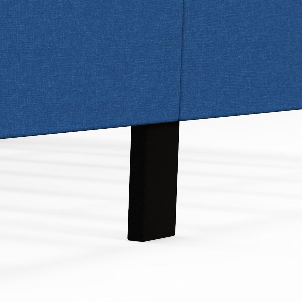 Queen Linen Platform Bed with Button Tufted Wingback Headboard, Blue