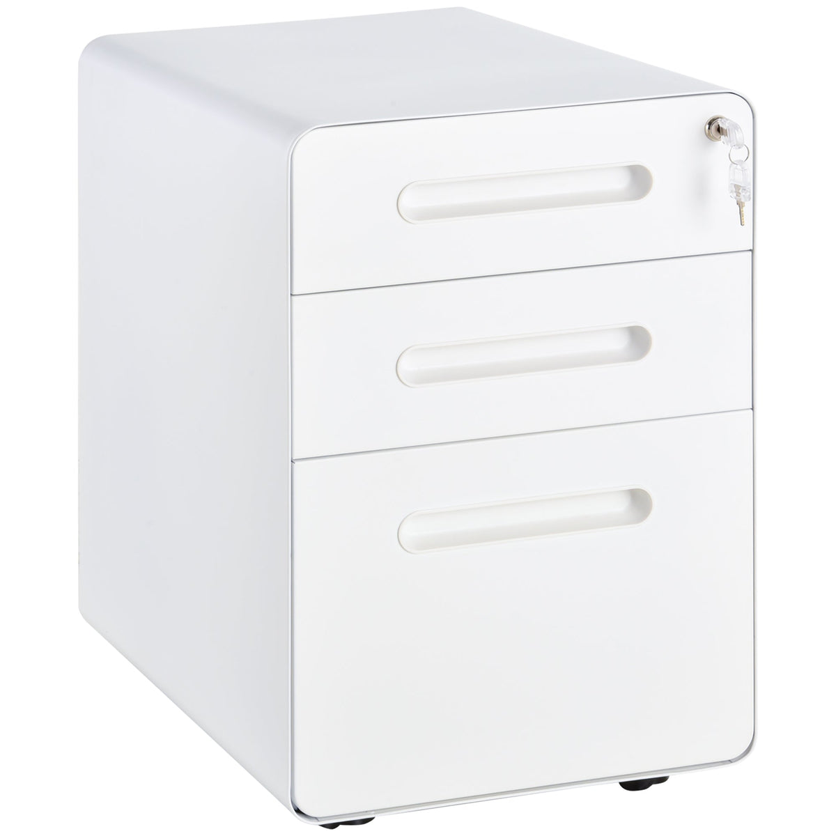 Lockable File Cabinet, Steel Filing Cabinet on Wheels for Legal, A4, Letter Size, Home Office