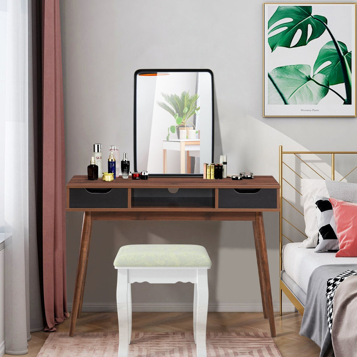 Rectangular Wall Mount Bathroom Mirror with Solid Steel Frame-M