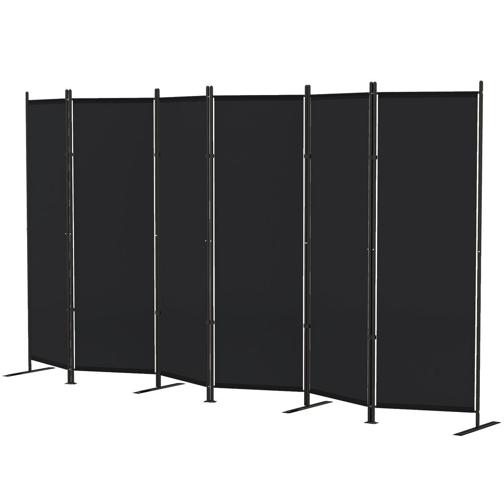 6' 3 Panel Room Divider, Double Hinged Folding Wall Divider, Indoor Privacy Screen for Home Office, Black