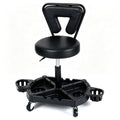 Rolling Garage Mechanic Stool with Tool Tray Storage and Padded Seat 330 LBS-Black
