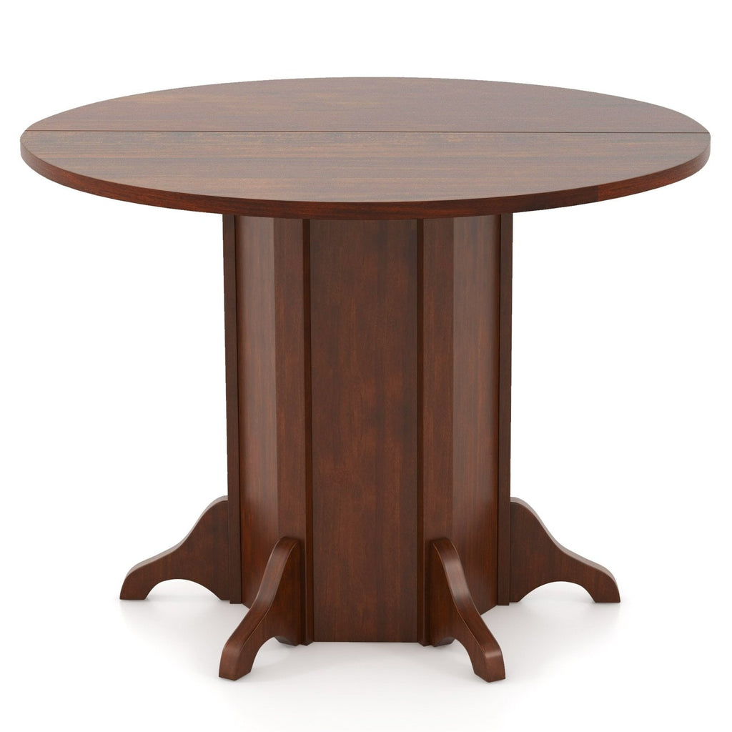 Round Dining Table with Pedestal Base for 4-6 People-Walnut
