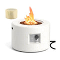 Round Terrazzo Propane Gas Fire Pit Protective PVC Cover, Lava Rocks Included