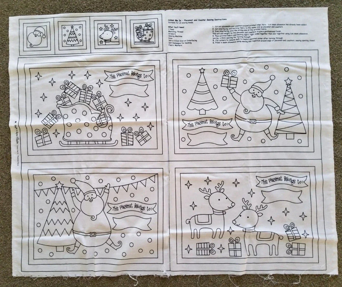 Sugar and Spice - Color Me - Placemat Panel
