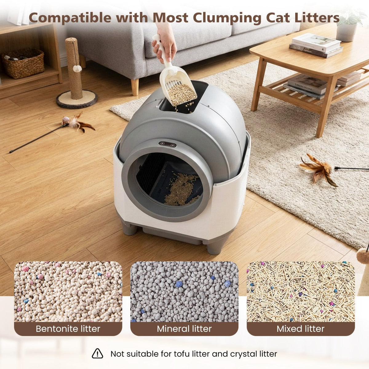 Self-Cleaning Litter Box for Multi-Cat & Senior Cats Home