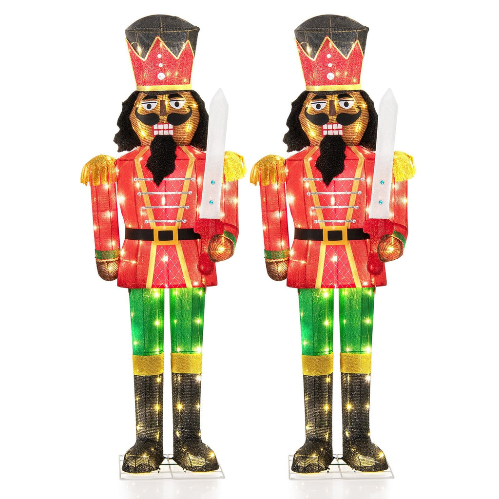 Set of 2 5 FT Giant Nutcracker with Glitter Sword
